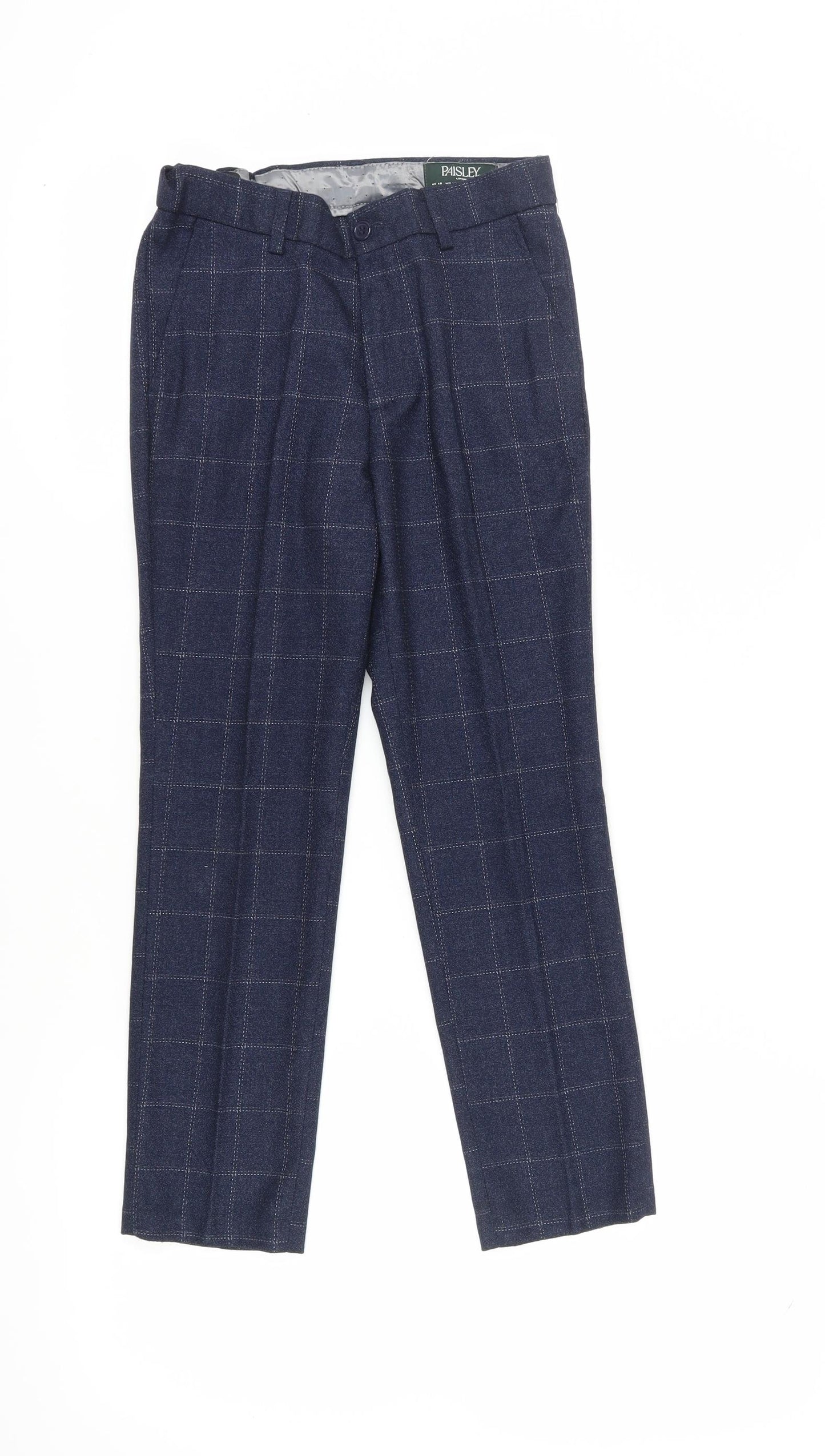 Paisley Boys Blue Check Dress Pants, Size 10 Years
