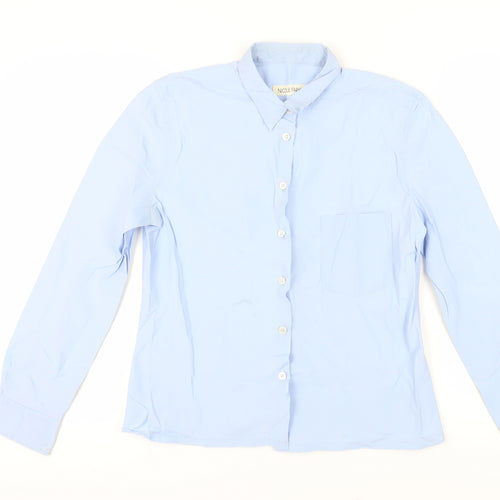 Nicole Farhi Women's Blue Button-Up Shirt UK 12