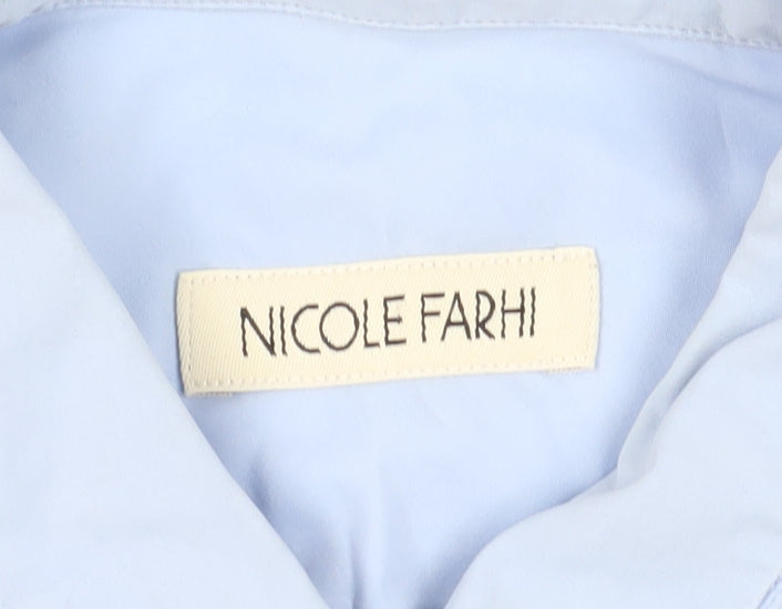 Nicole Farhi Women's Blue Button-Up Shirt UK 12