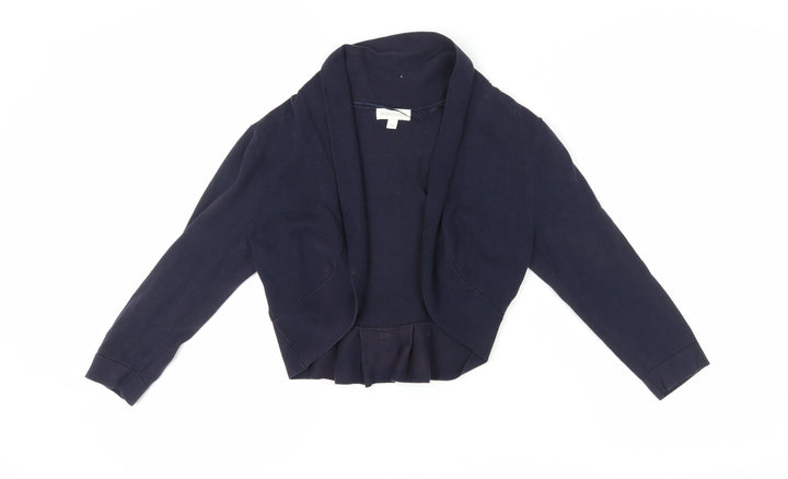 Monsoon Women's Blue Cardigan M, Bow Accent, Cotton