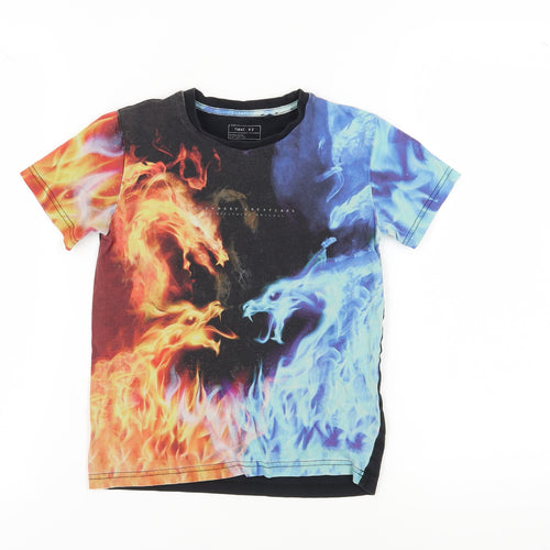 Next Boys Multicoloured Fire and Water Graphic T-Shirt, Size 8