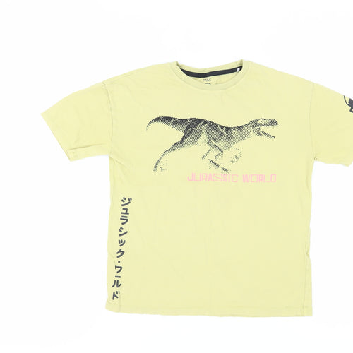 Marks and Spencer Boys Yellow Jurassic World T-Shirt, Size 9-10
