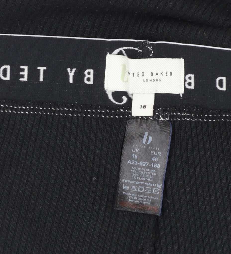 Ted Baker Women's Black Knit Lounge Pants, Size 18