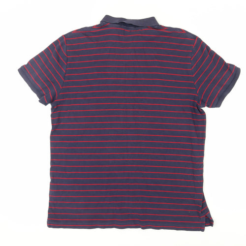 Ralph Lauren Men's Blue Striped Polo Shirt XL