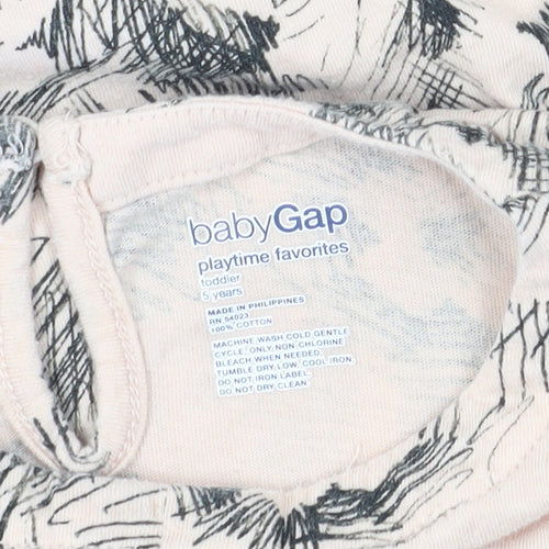 Gap Girls Ivory Floral T-Shirt, 5 Years, Long Sleeve