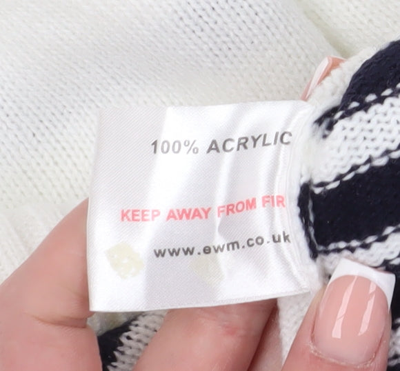 EWM Women's XL White Open Cardigan, Lightweight Knit