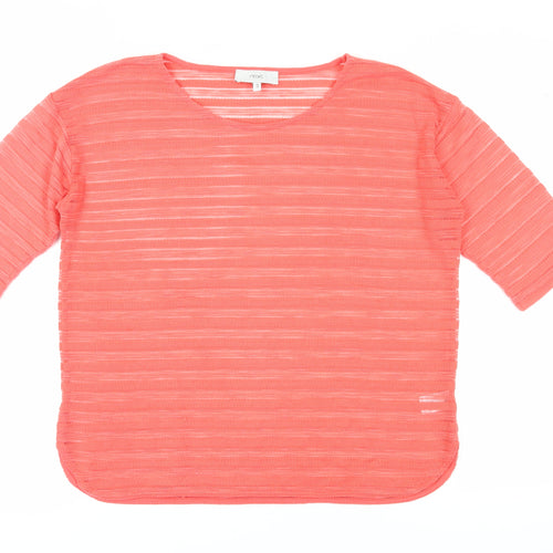 Next Women's Red Striped 3/4 Sleeve Jersey Top