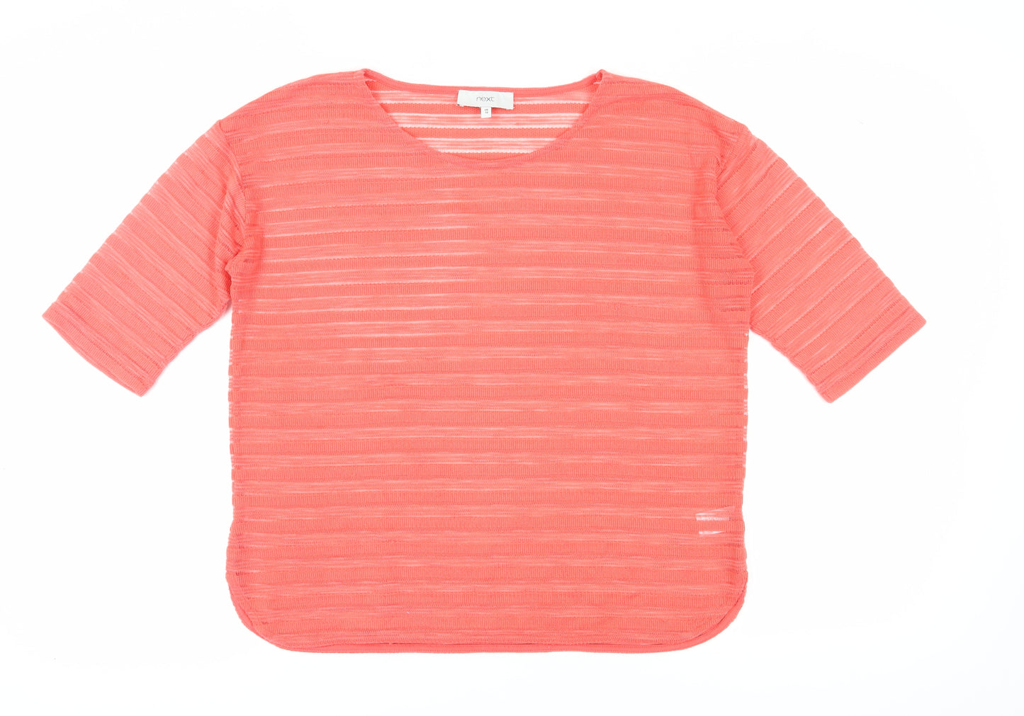 Next Women's Red Striped 3/4 Sleeve Jersey Top