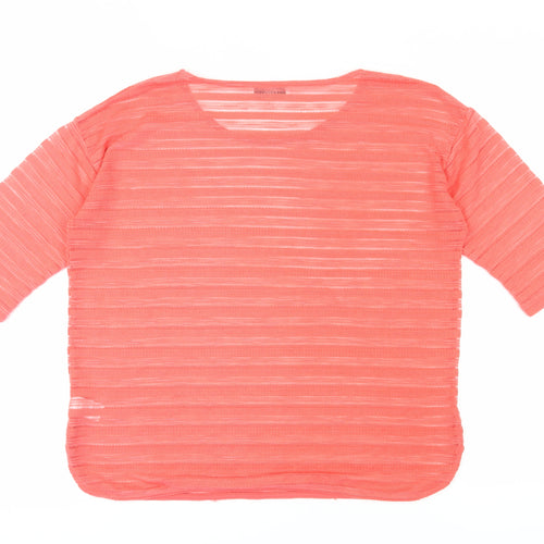 Next Women's Red Striped 3/4 Sleeve Jersey Top