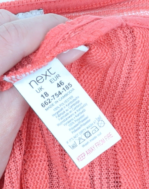 Next Women's Red Striped 3/4 Sleeve Jersey Top