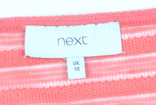 Next Women's Red Striped 3/4 Sleeve Jersey Top