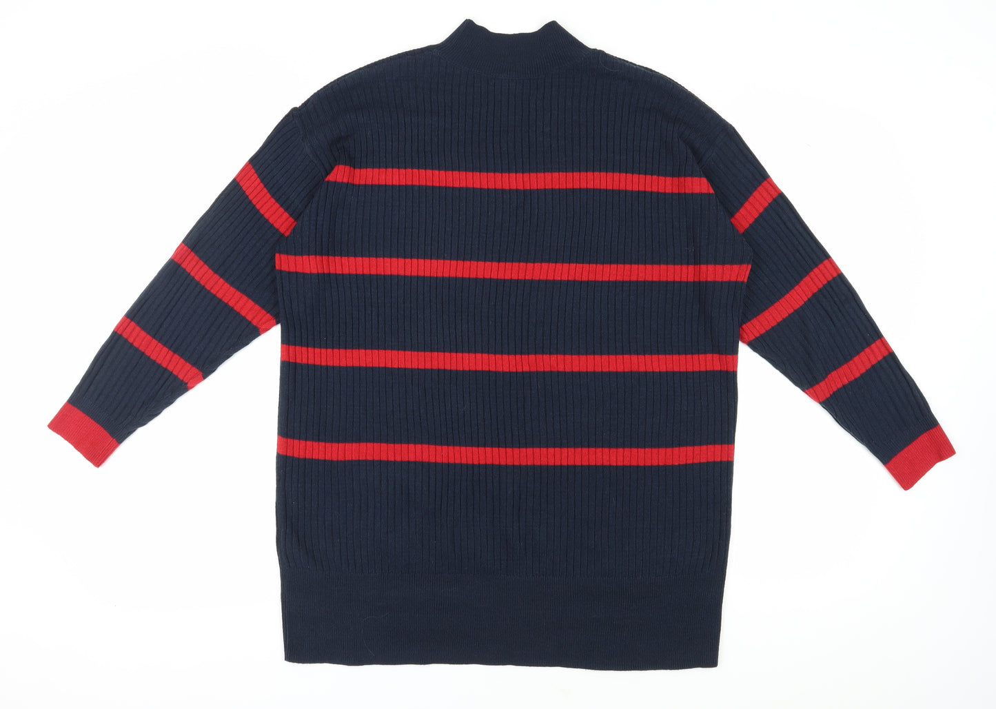 Marks and Spencer Women's Blue Striped Jumper, L