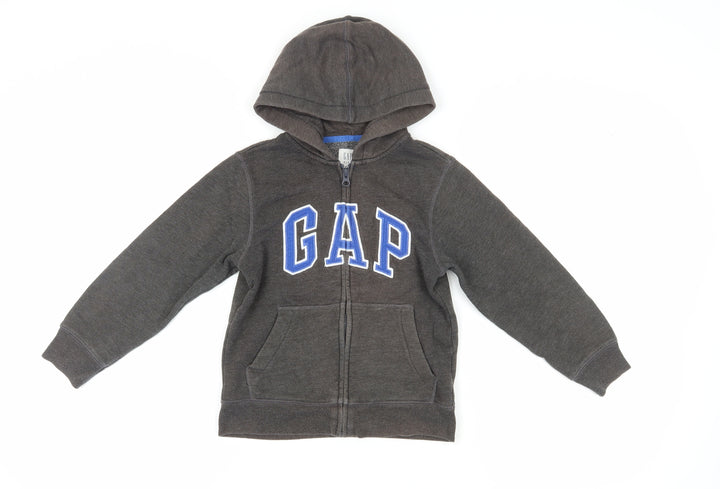 GAP Boys Black Full Zip Hoodie S - Logo, Hooded, Cotton Blend