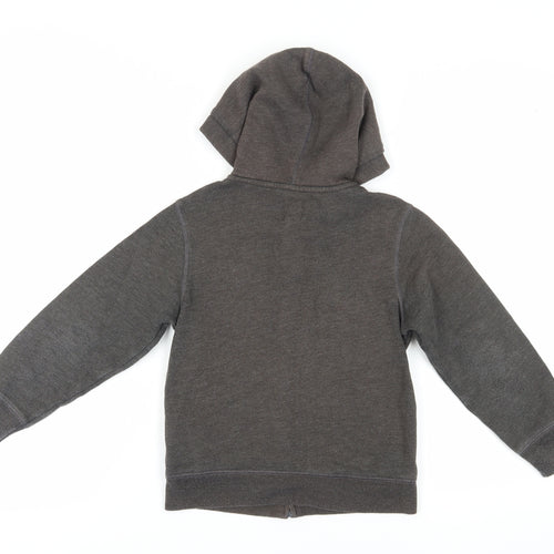 GAP Boys Black Full Zip Hoodie S - Logo, Hooded, Cotton Blend