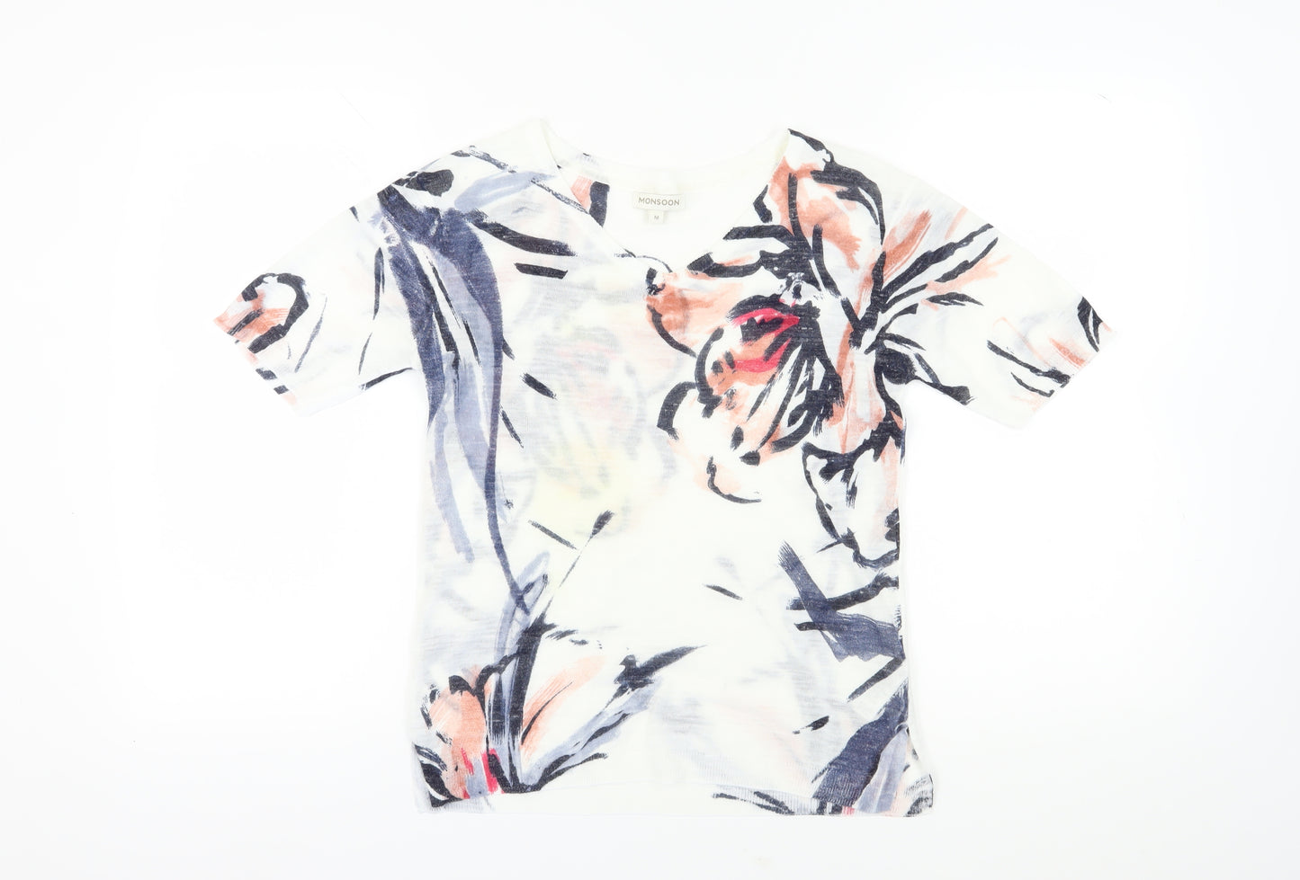 Monsoon Women's Multicoloured Floral T-Shirt - Size M