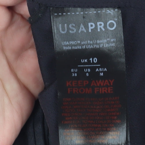 USA Pro Women's Black Halter Crop Tank Top, Size 10