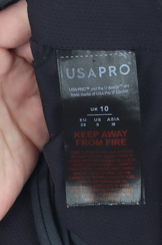 USA Pro Women's Black Halter Crop Tank Top, Size 10