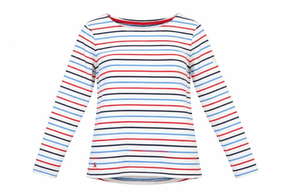 Joules Women's Multicoloured Striped Boat Neck T-Shirt