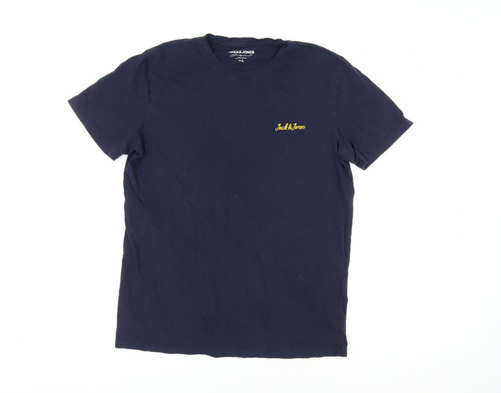 Jack & Jones Men's Blue L T-Shirt, Short Sleeve