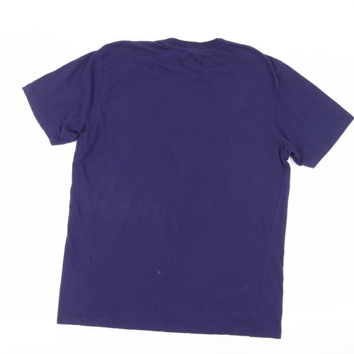 Men's Blue Regular Fit Sports T-Shirt L