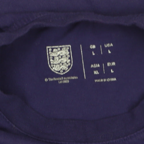 Men's Blue Regular Fit Sports T-Shirt L