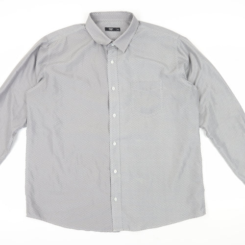 Cotton Traders Men's Grey 2XL Button-Up Shirt
