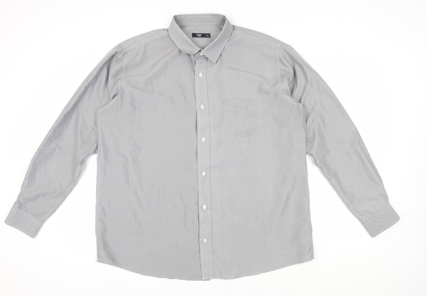 Cotton Traders Men's Grey 2XL Button-Up Shirt