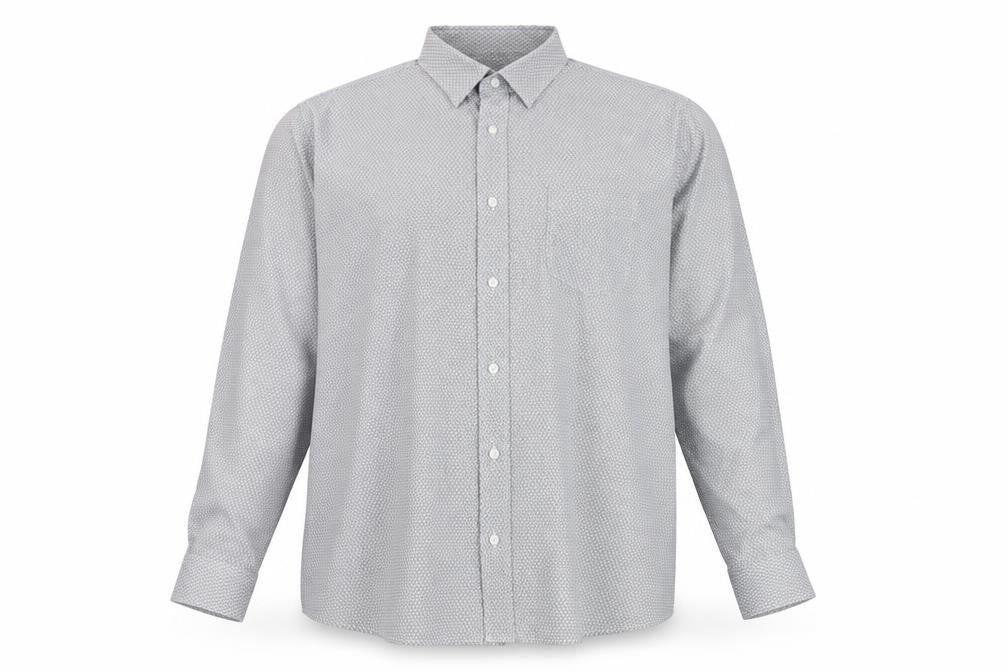 Front view of Cotton Traders Men's Grey 2XL Button-Up Shirt