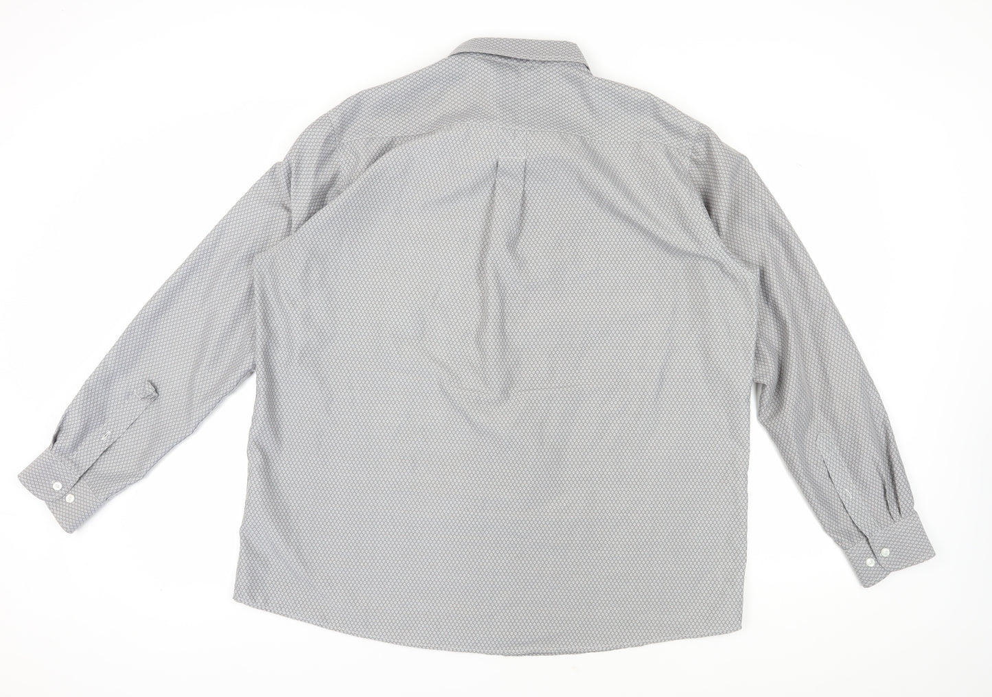 Cotton Traders Men's Grey 2XL Button-Up Shirt