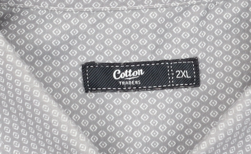 Cotton Traders Men's Grey 2XL Button-Up Shirt