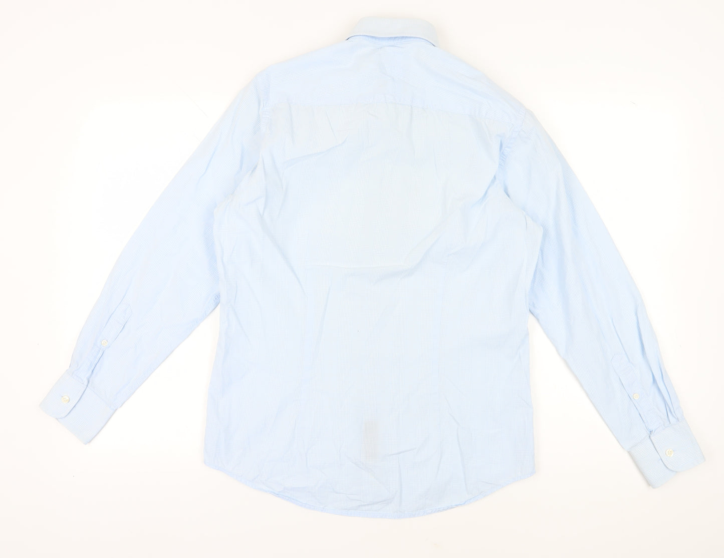 Savile Row Men's Blue Slim Fit Long Sleeve Dress Shirt