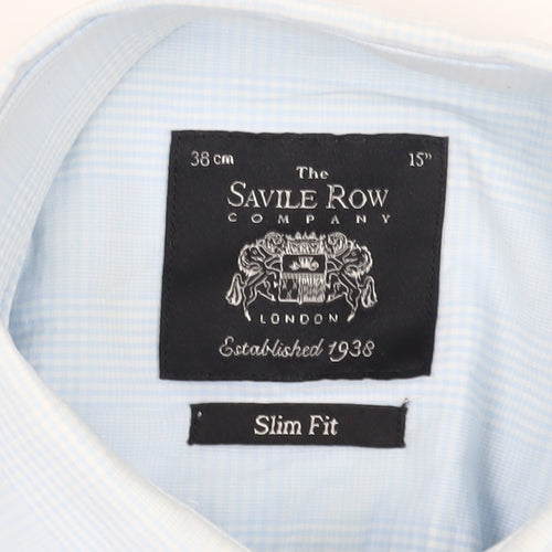 Savile Row Men's Blue Slim Fit Long Sleeve Dress Shirt