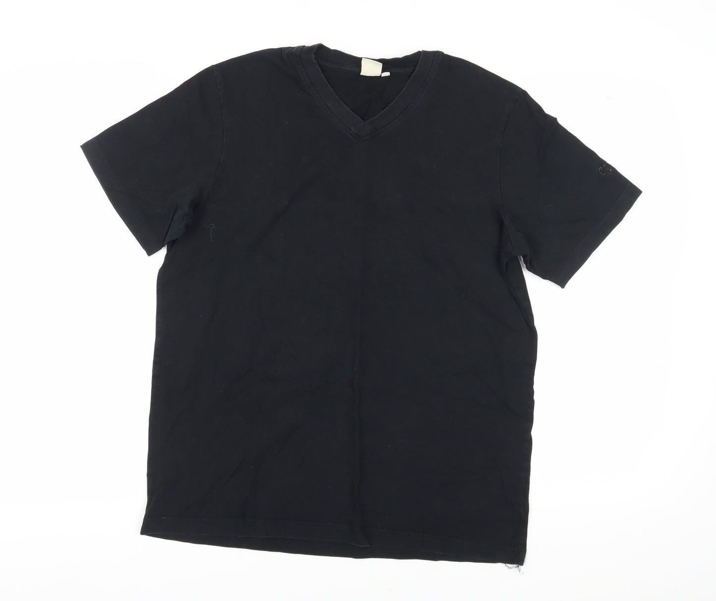 Cotton Traders Men's Black V-Neck T-Shirt