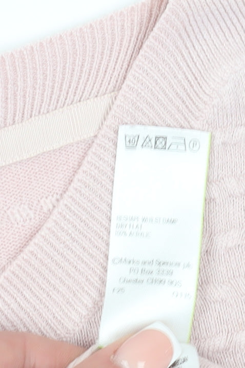 Marks and Spencer Women's Pink 3/4 Sleeve Pullover Size 14