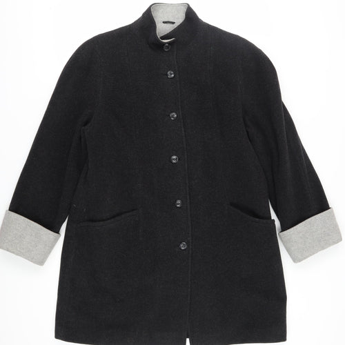BHS Women's Black Wool Blend Mid-Length Coat