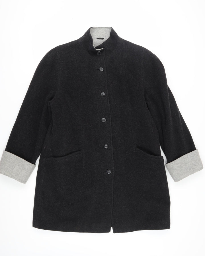 BHS Women's Black Wool Blend Mid-Length Coat