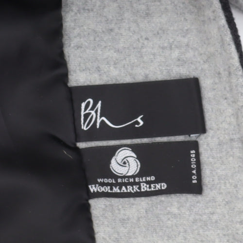 BHS Women's Black Wool Blend Mid-Length Coat