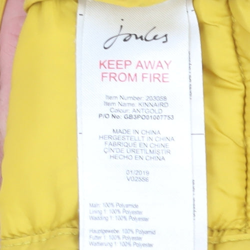Joules Girls Yellow Puffer Jacket, 2 Years, Hooded, Casual