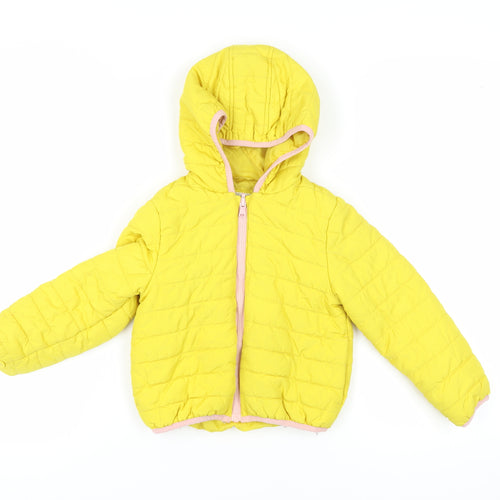 Marks & Spencer Girls Yellow Puffer Jacket 6-7 Years