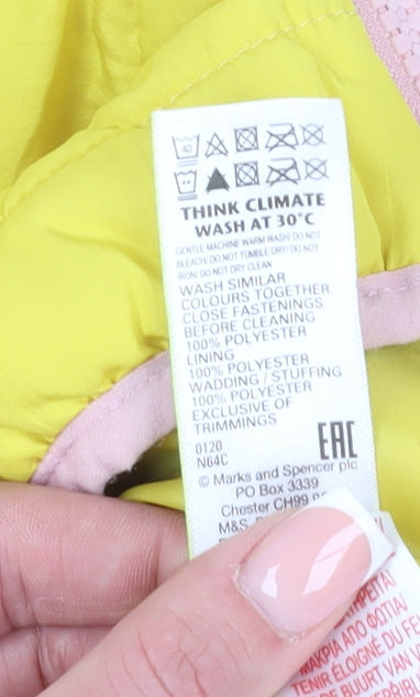 Marks & Spencer Girls Yellow Puffer Jacket 6-7 Years