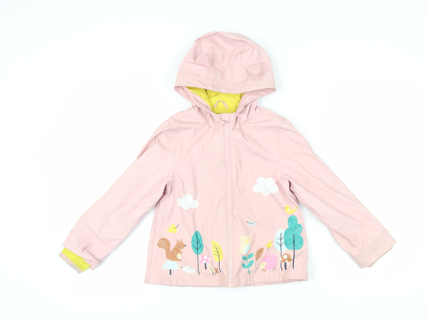 Marks and Spencer Girls Pink Animal Print Rain Coat 7-8 Years