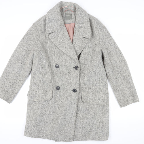 Oasis Women's Grey Wool Blend Pea Coat Size S
