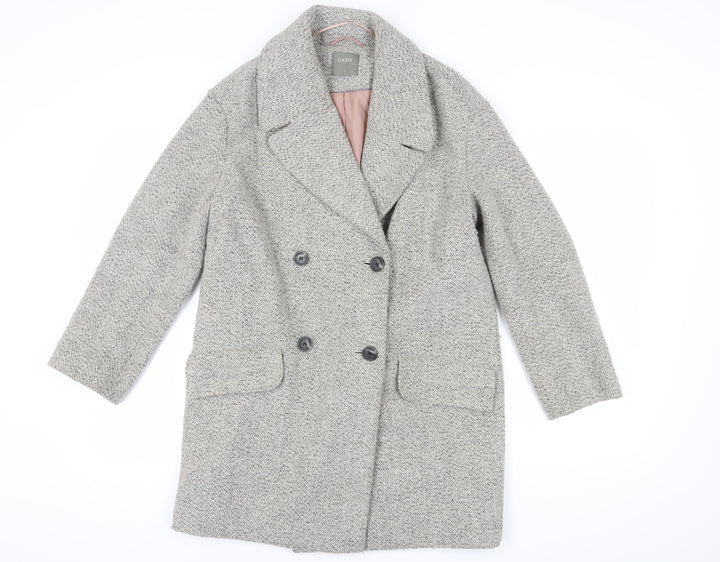 Oasis Women's Grey Wool Blend Pea Coat Size S