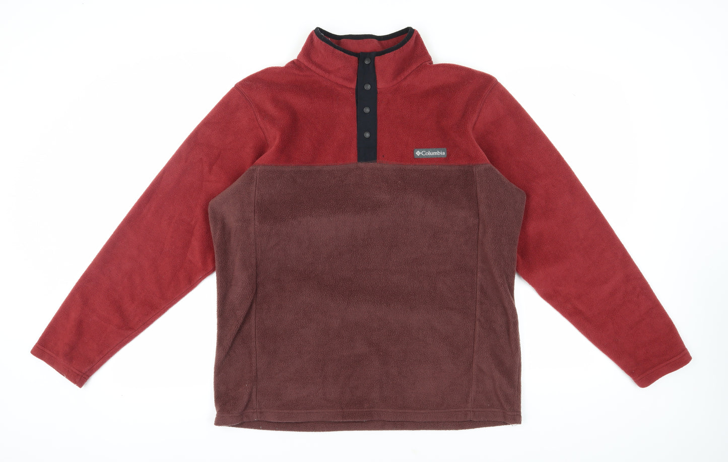 Columbia Men's Red Henley Fleece Sweatshirt L