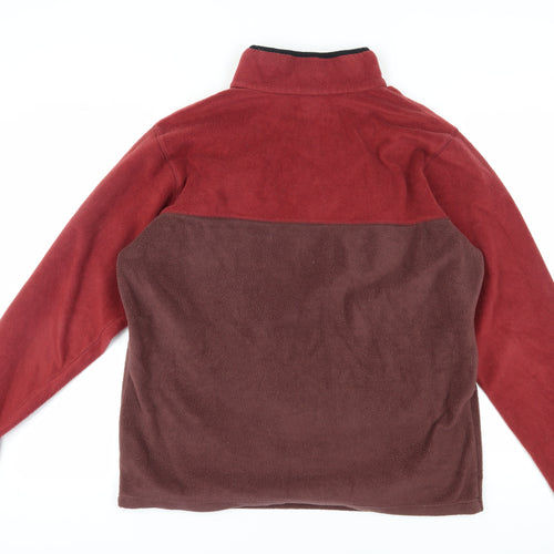 Columbia Men's Red Henley Fleece Sweatshirt L