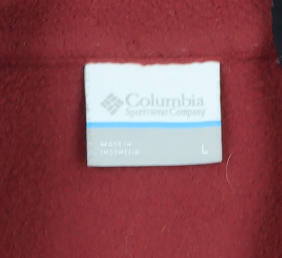 Columbia Men's Red Henley Fleece Sweatshirt L