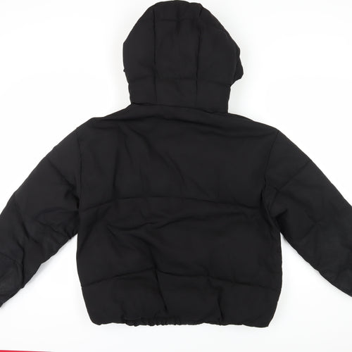 Pull & Bear Black Men's Puffer Jacket S - Hooded, Casual