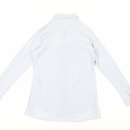 White Stuff Women's Blue Striped Button-Up Shirt Size 8