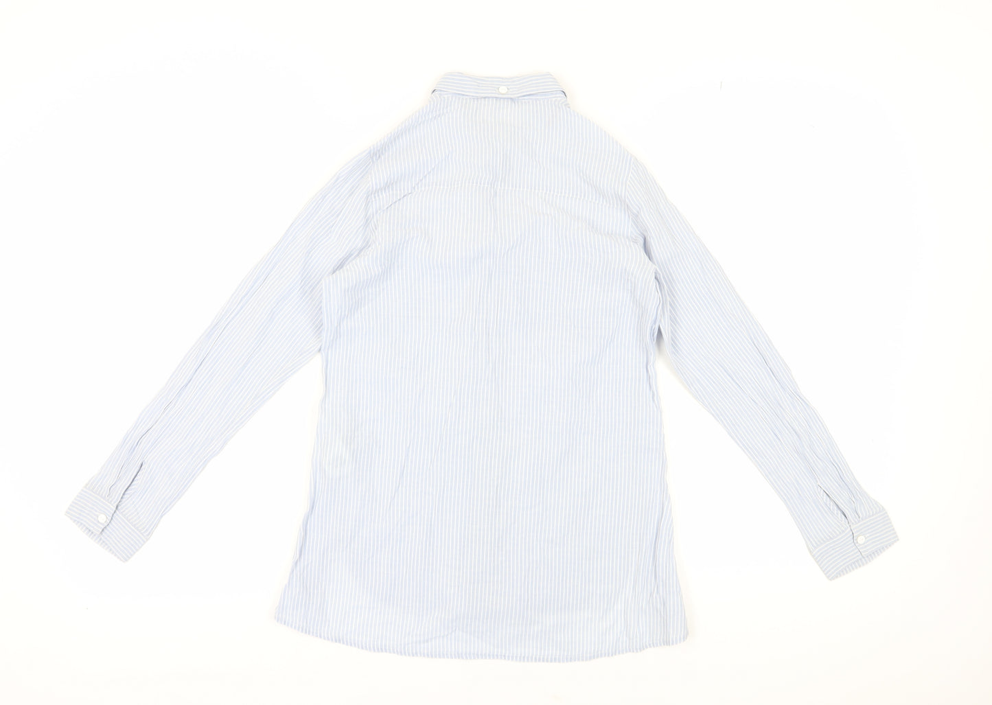 White Stuff Women's Blue Striped Button-Up Shirt Size 8