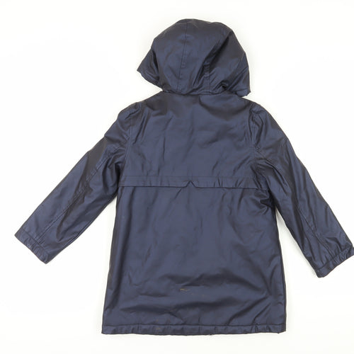 Marks and Spencer Girls Blue Hooded Parka Coat 7-8 Years